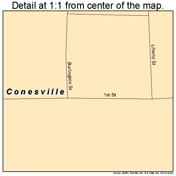 Conesville, Iowa road map detail