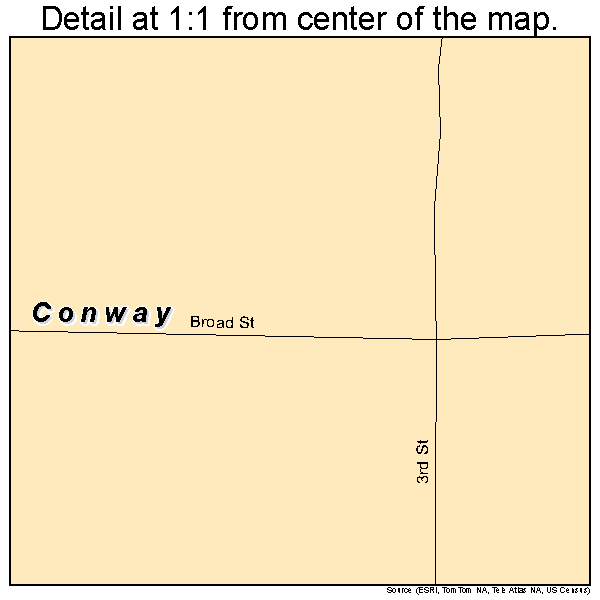 Conway, Iowa road map detail