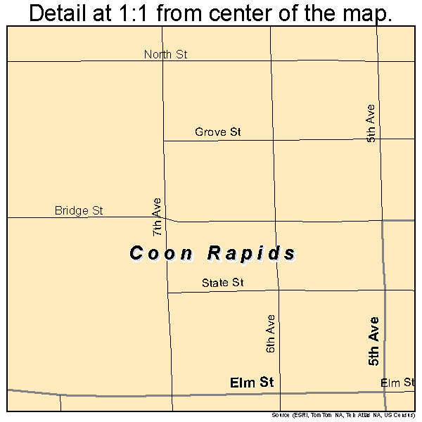 Coon Rapids, Iowa road map detail