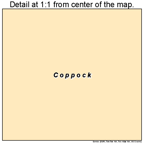 Coppock, Iowa road map detail