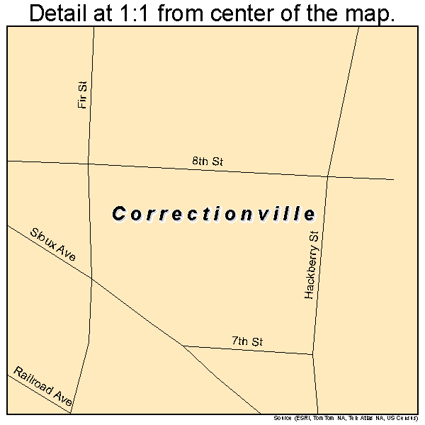 Correctionville, Iowa road map detail