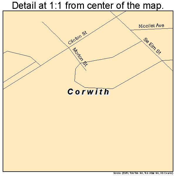 Corwith, Iowa road map detail