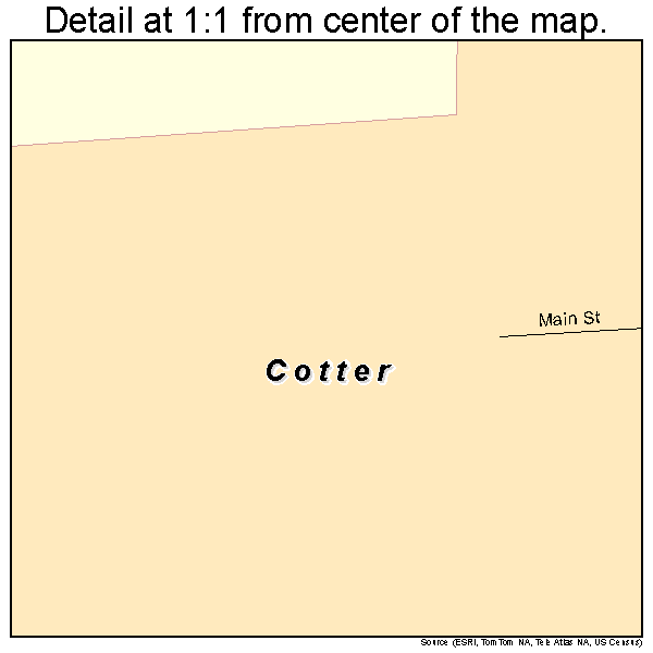 Cotter, Iowa road map detail