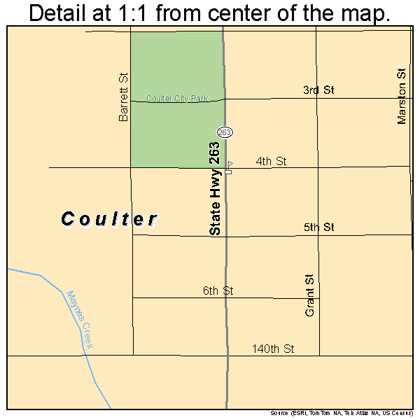 Coulter, Iowa road map detail