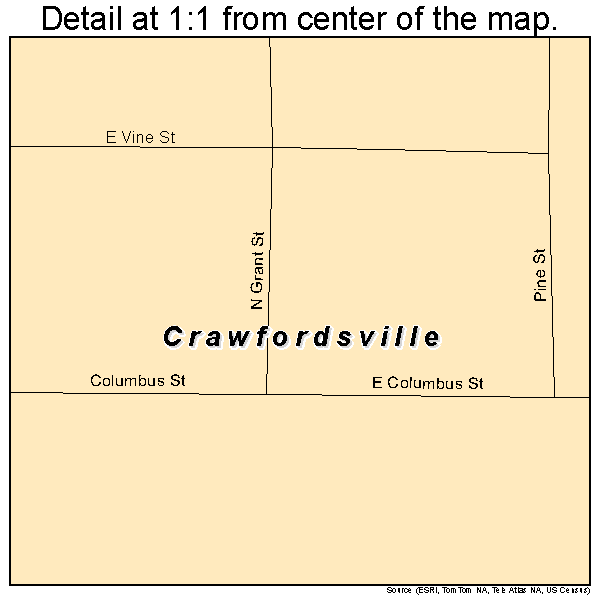 Crawfordsville, Iowa road map detail