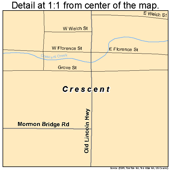 Crescent, Iowa road map detail