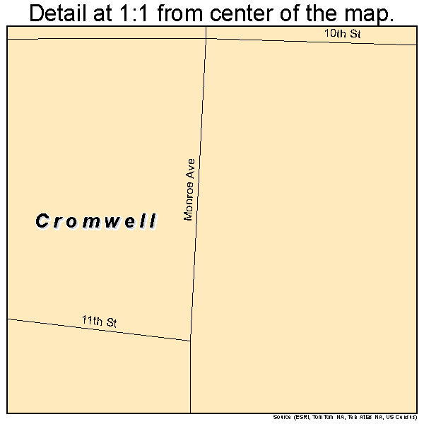 Cromwell, Iowa road map detail
