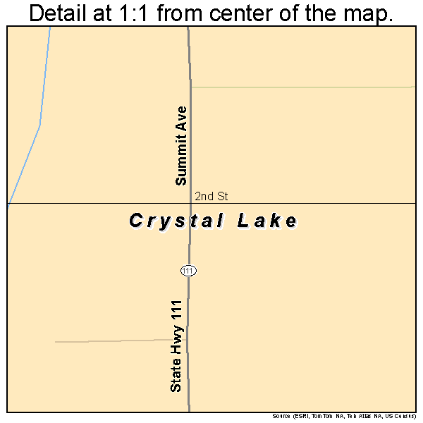 Crystal Lake, Iowa road map detail