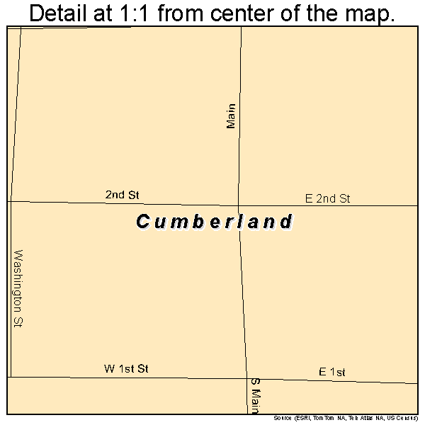 Cumberland, Iowa road map detail