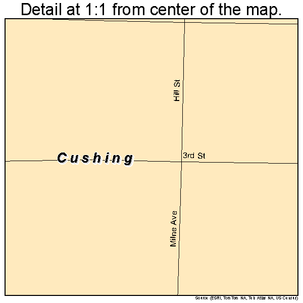 Cushing, Iowa road map detail