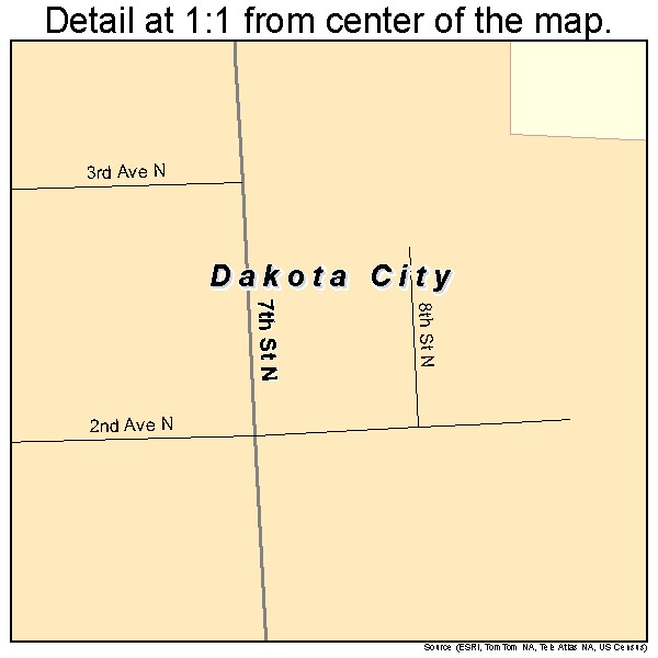 Dakota City, Iowa road map detail
