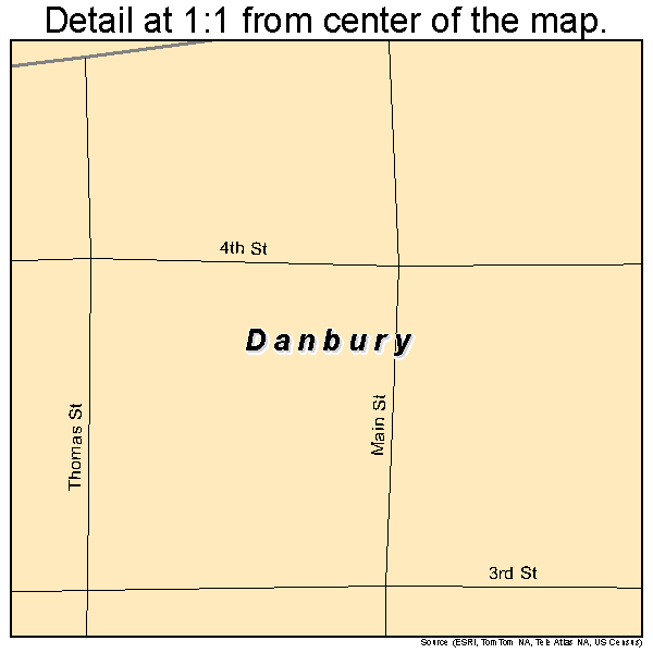 Danbury, Iowa road map detail