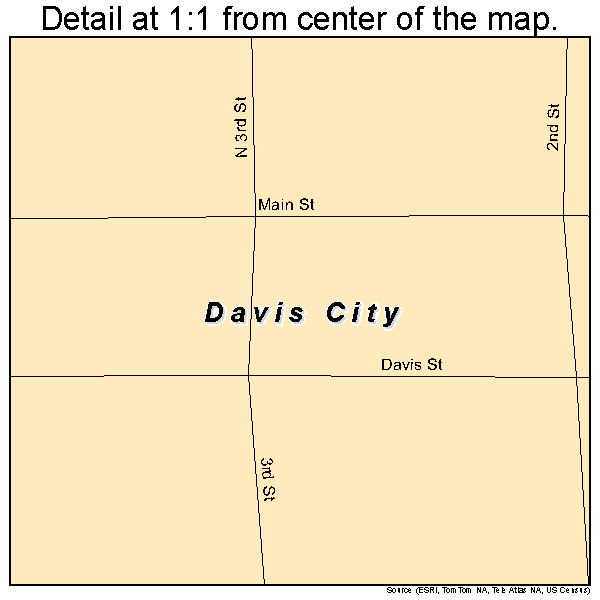 Davis City, Iowa road map detail