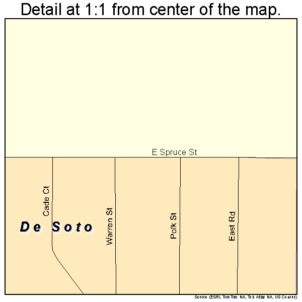 De Soto, Iowa road map detail