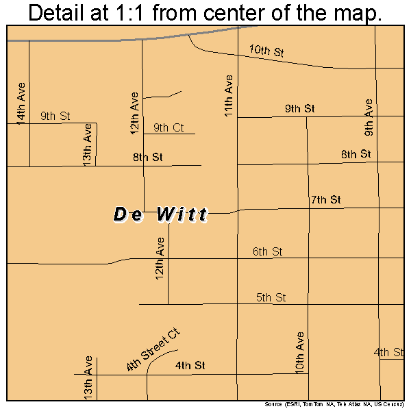 De Witt, Iowa road map detail