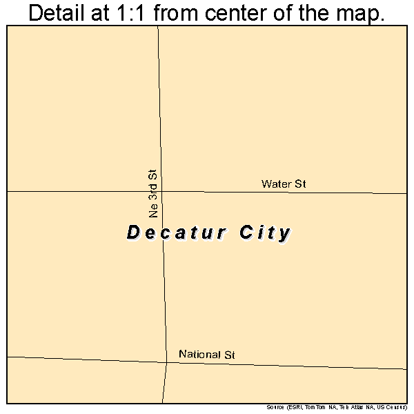 Decatur City, Iowa road map detail