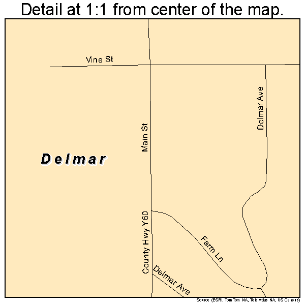 Delmar, Iowa road map detail