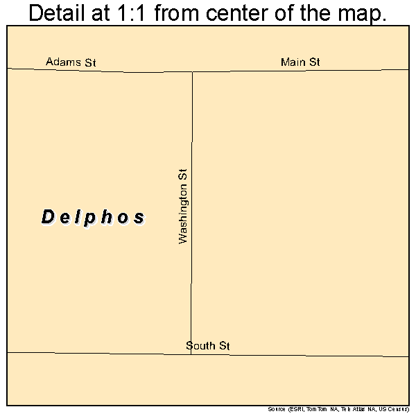 Delphos, Iowa road map detail