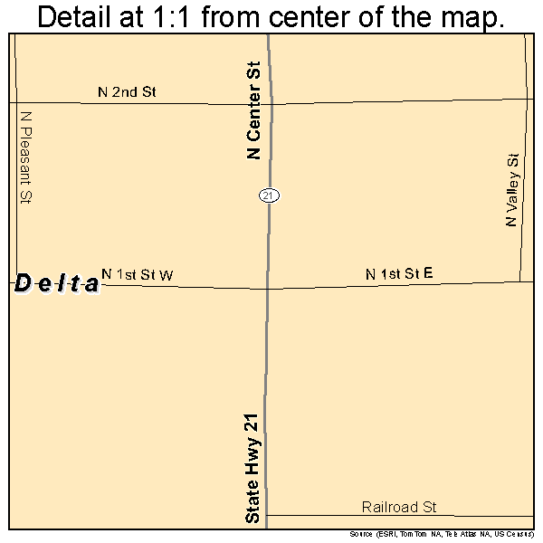 Delta, Iowa road map detail