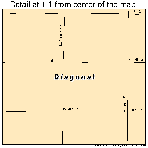 Diagonal, Iowa road map detail
