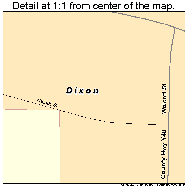 Dixon, Iowa road map detail