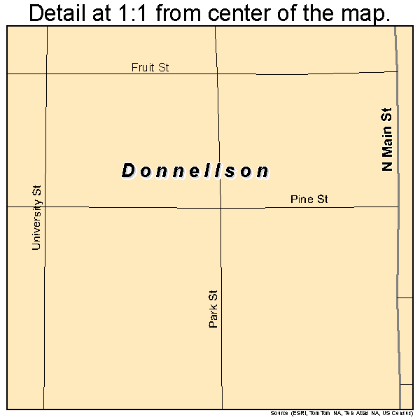 Donnellson, Iowa road map detail