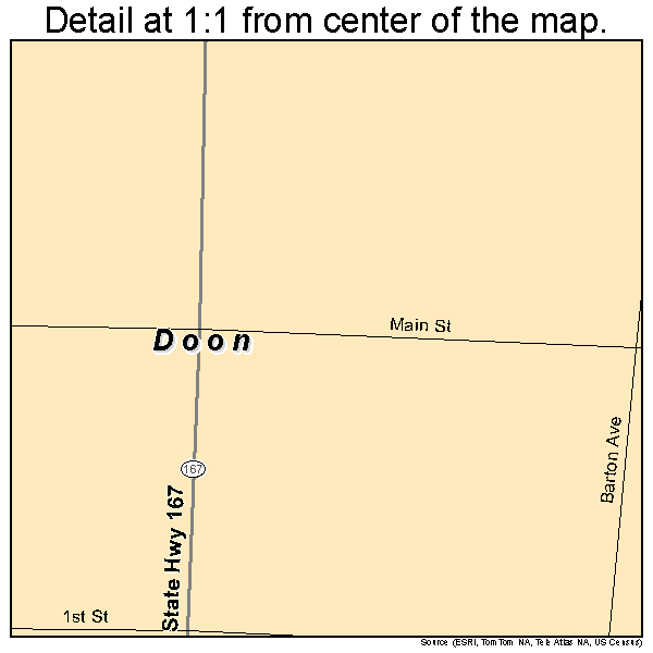 Doon, Iowa road map detail