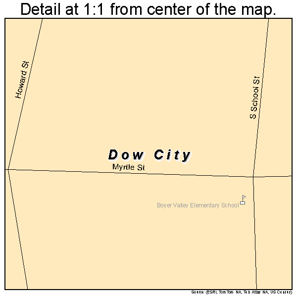 Dow City, Iowa road map detail