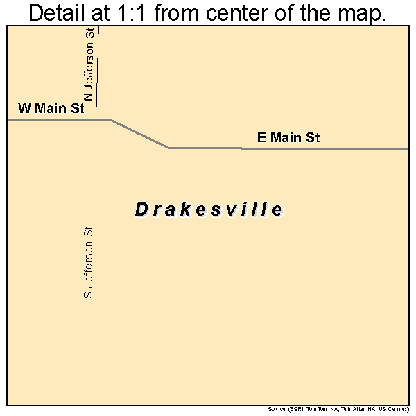 Drakesville, Iowa road map detail