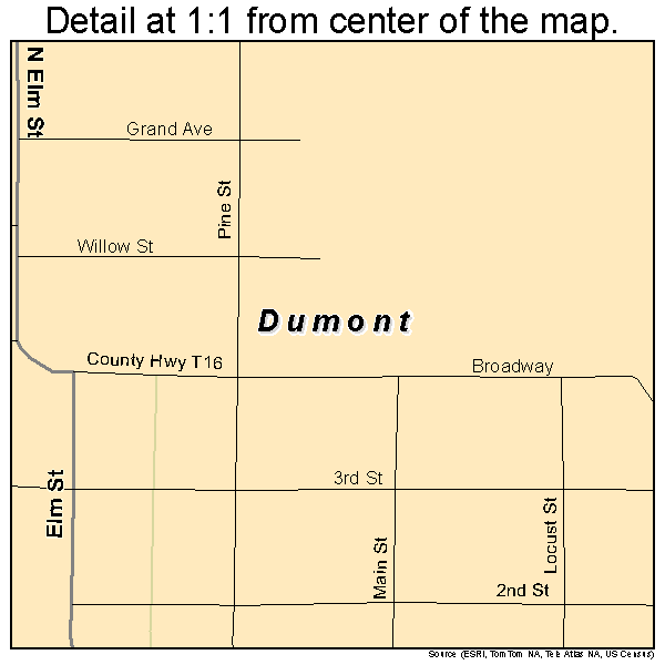 Dumont, Iowa road map detail