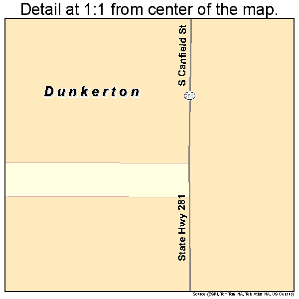 Dunkerton, Iowa road map detail