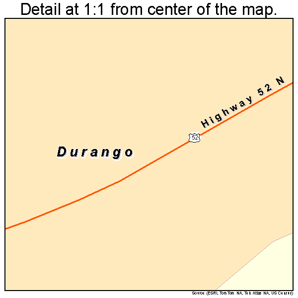 Durango, Iowa road map detail