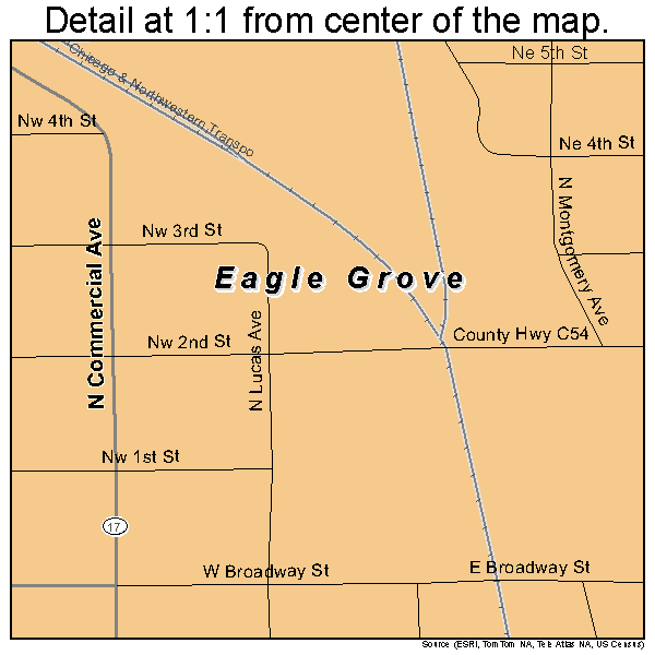 Eagle Grove, Iowa road map detail