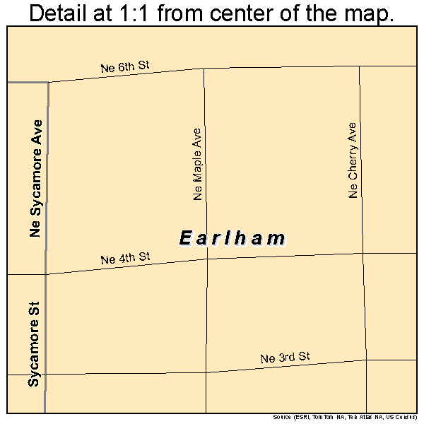 Earlham, Iowa road map detail