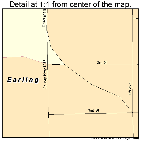Earling, Iowa road map detail