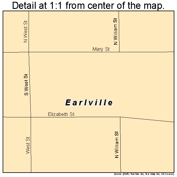 Earlville, Iowa road map detail