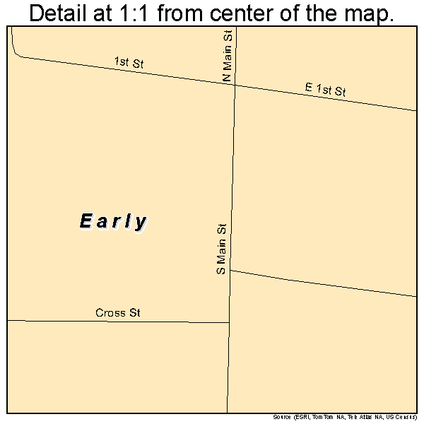 Early, Iowa road map detail