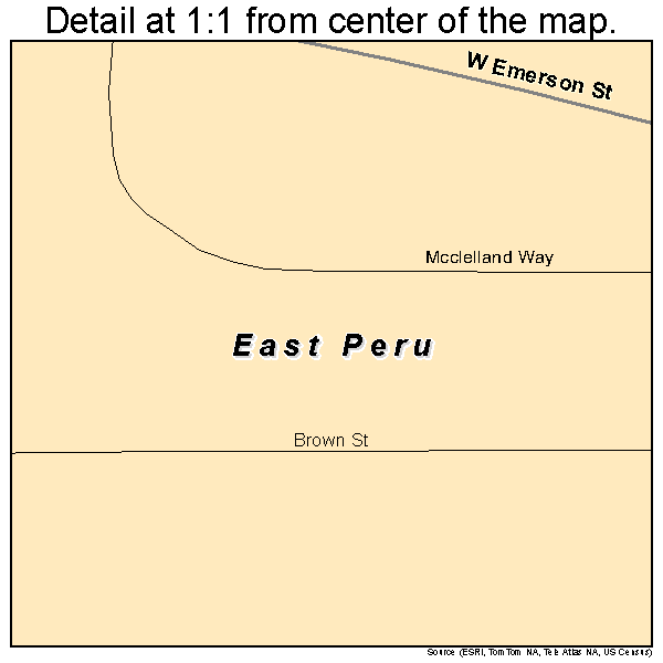 East Peru, Iowa road map detail