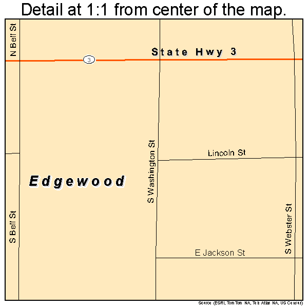 Edgewood, Iowa road map detail