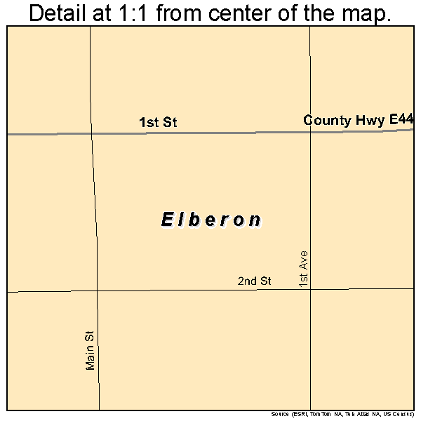 Elberon, Iowa road map detail