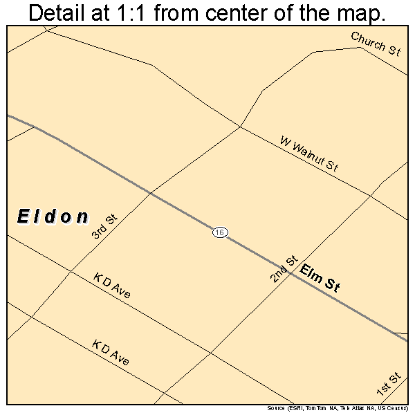 Eldon, Iowa road map detail