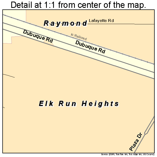 Elk Run Heights, Iowa road map detail