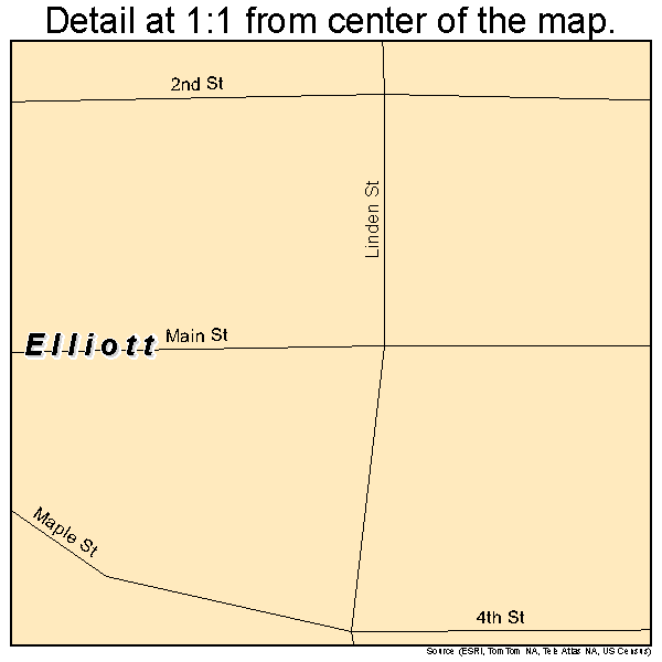 Elliott, Iowa road map detail