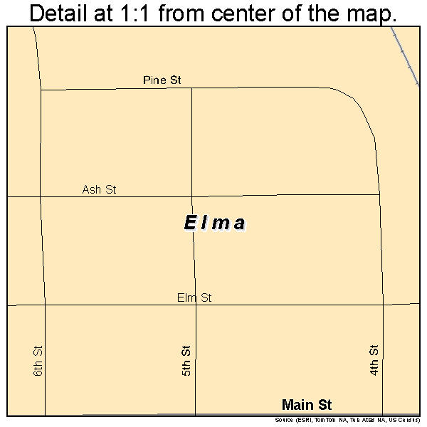 Elma, Iowa road map detail