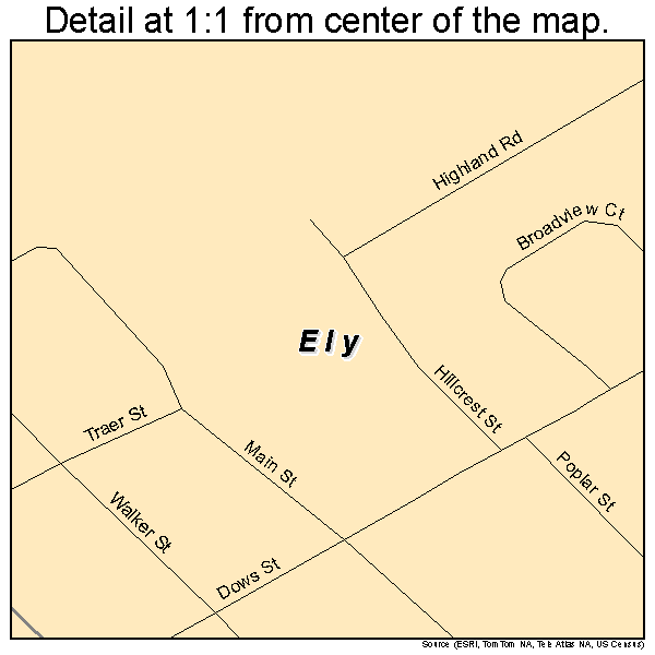 Ely, Iowa road map detail