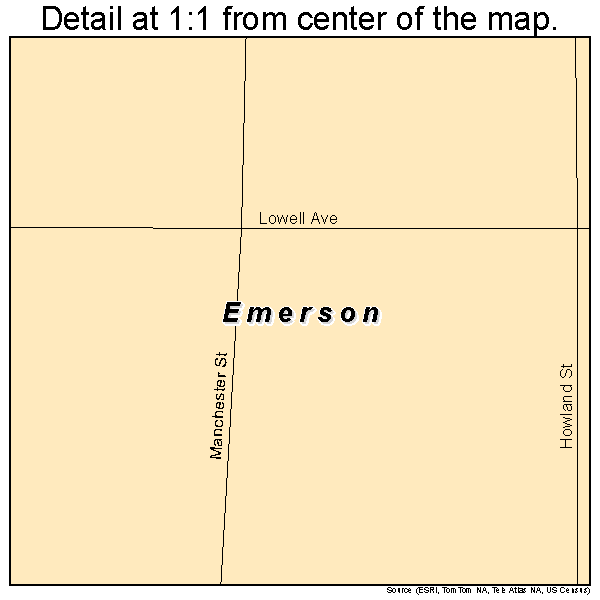 Emerson, Iowa road map detail