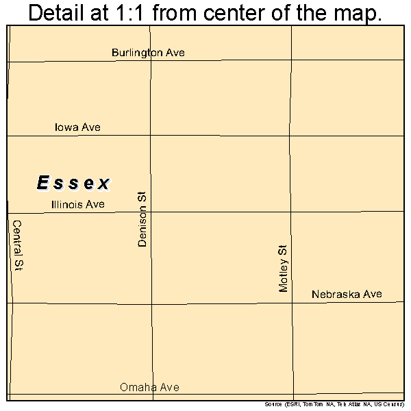 Essex, Iowa road map detail