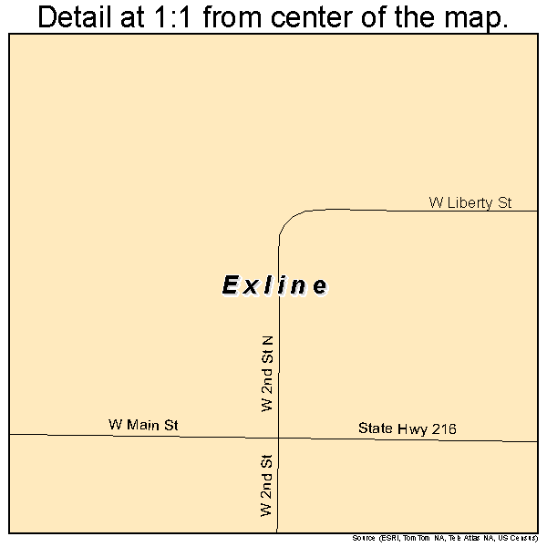 Exline, Iowa road map detail