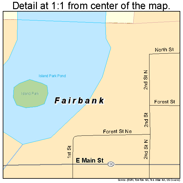 Fairbank, Iowa road map detail