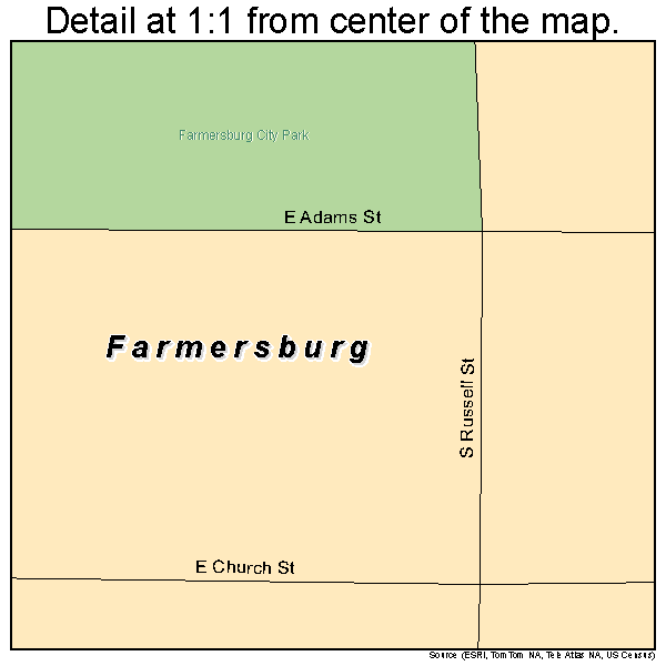 Farmersburg, Iowa road map detail